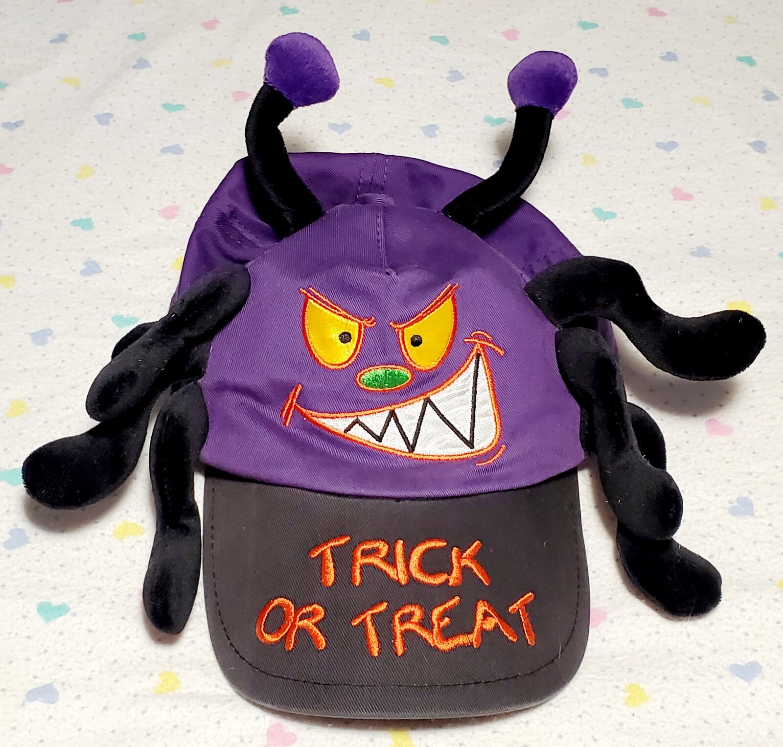 Dan Dee Spider Snap Back Hat Plush Embroidered Trick or Treat Halloween Vtg
