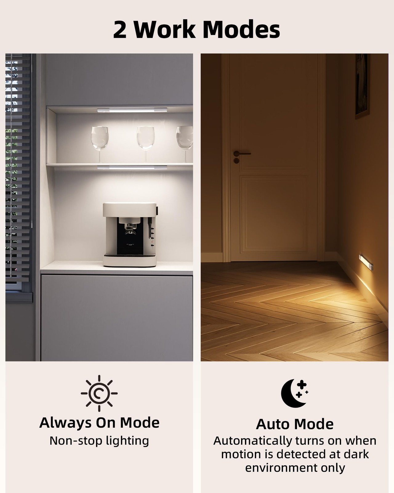 Under Cabinet Lighting, Wireless Closet Lights, 50 LED Rechargeable Motion Se...
