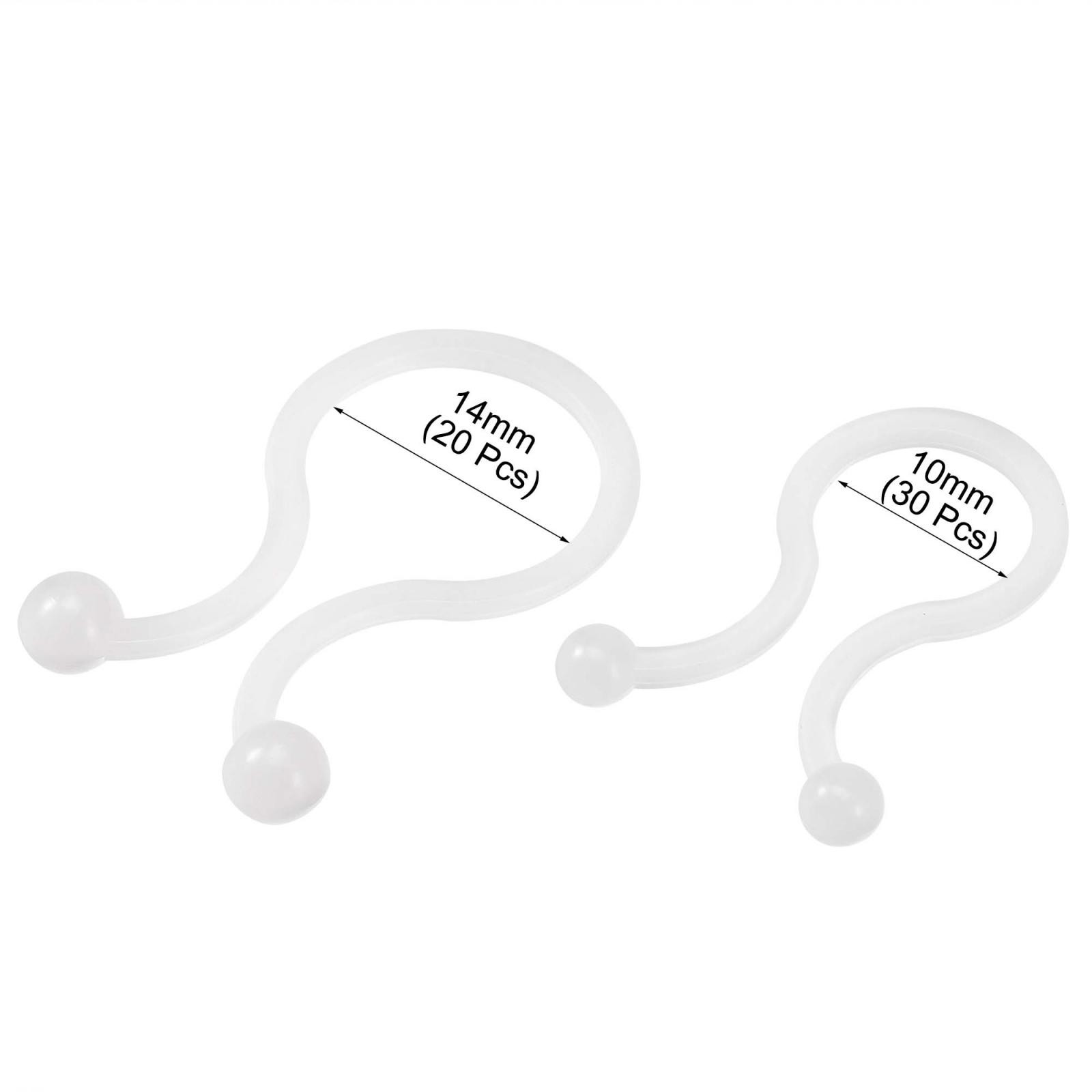50PCS Nylon Reusable Twist Tie Cable Clips White 2 Sizes10mm 14mm