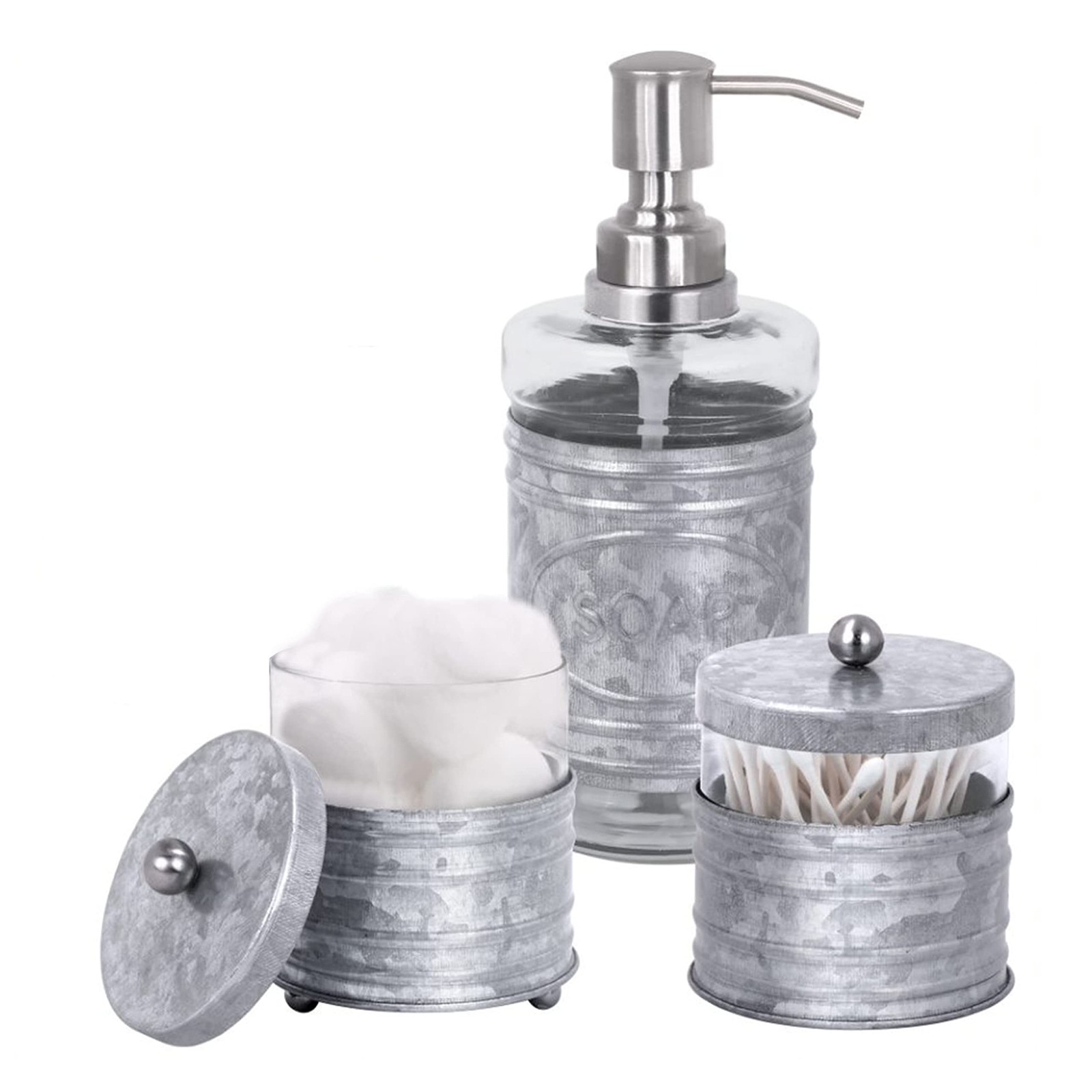 Adorable 3 Piece Modern Farmhouse Bathroom Accessory Set for Sink/Vanity - Ga...