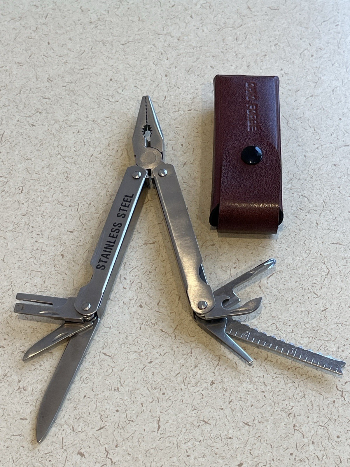 Ohio Forge Multi-Tool Pliers Stainless w/ Case 1990-2000s Handy!