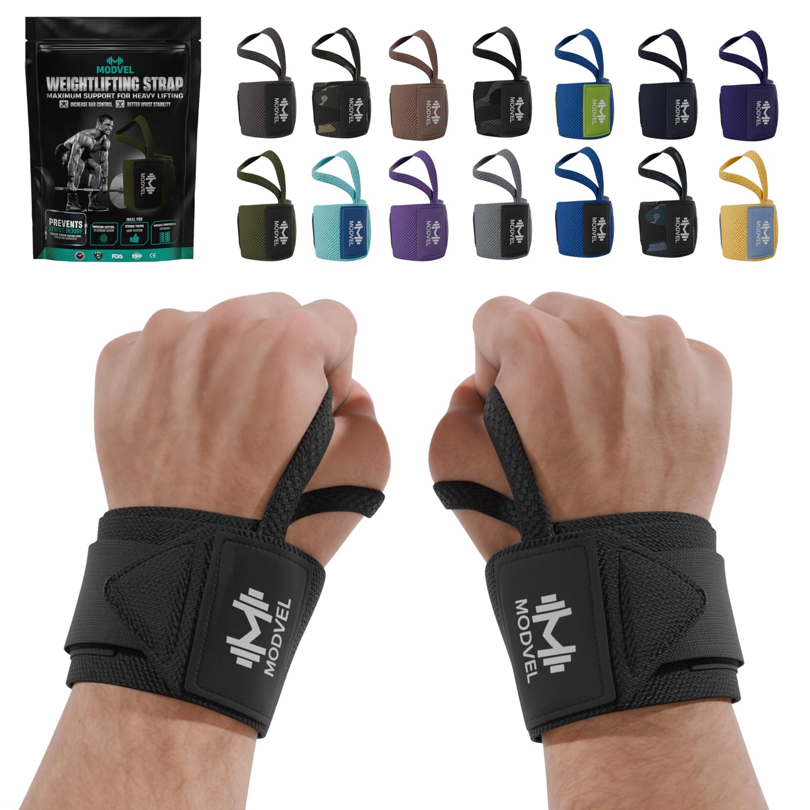 Adjustable Wrist Wraps for Gym & Lifting – Thick, Breathable Support Straps f...