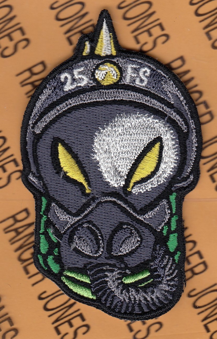 USAF Air Force 25th Fighter Squadron FS ASSAM DRAGGINS ~4" patch c/e mask