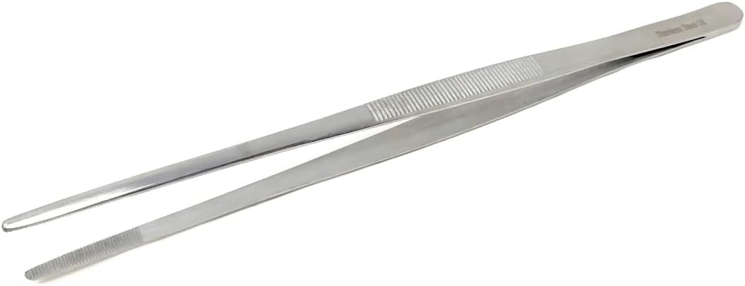 Blunt Serrated Tweezers Made of Stainless Steel Heat Resistant 10-inches