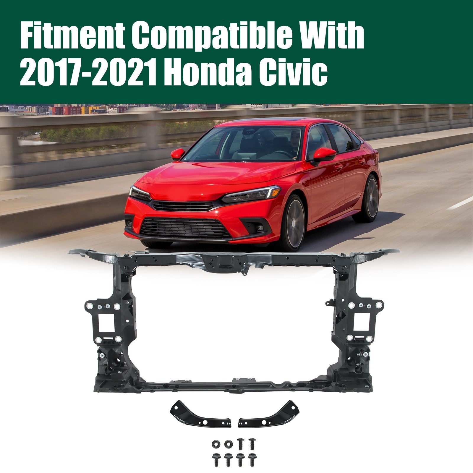 Radiator Support Core Assembly For 2017-2021 Honda Civic Hatchback 71410TGGA01