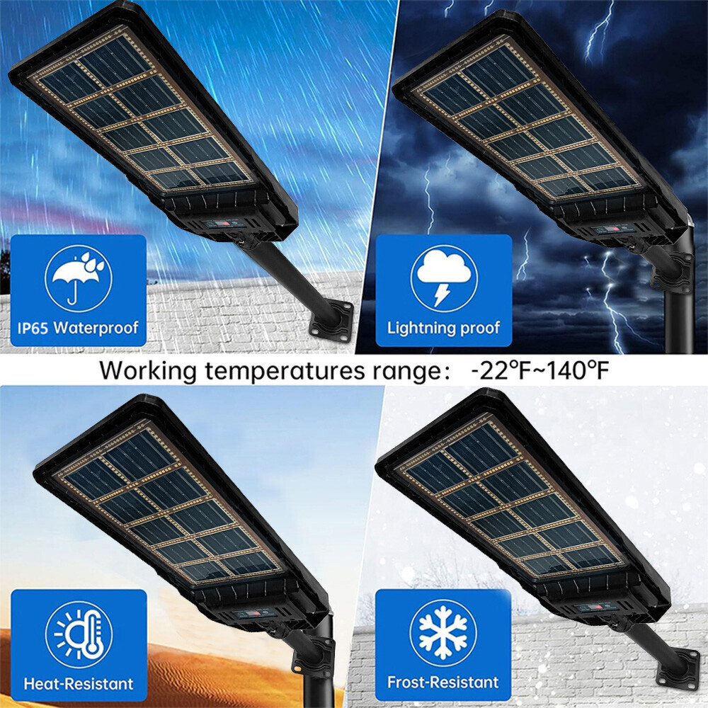 NEW 6000W Commercial Solar Street Lights Outdoor Dusk to Dawn Super Bright 2025