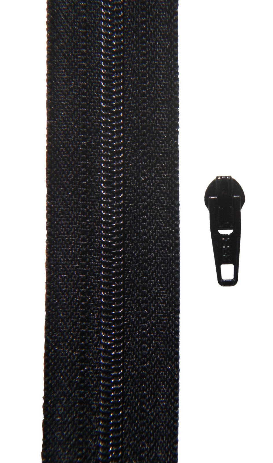 GP €1.40/M, 5 METER ZIPPER BLACK SPIRAL 3 MM + 10 slide