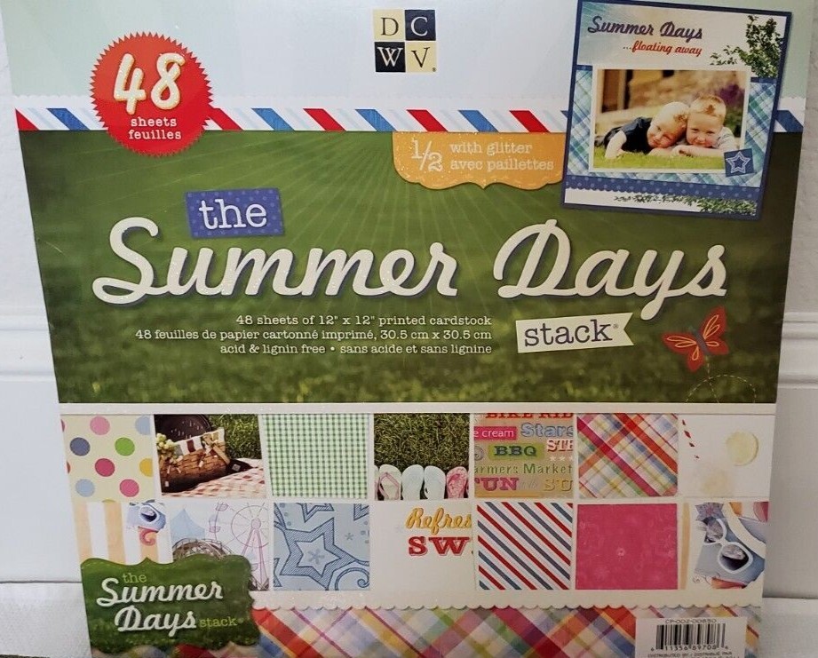 NEW Summer Days Set of 2 Paper Packs, 1 Matstack, & 1 Adhesive Brights Matstack 