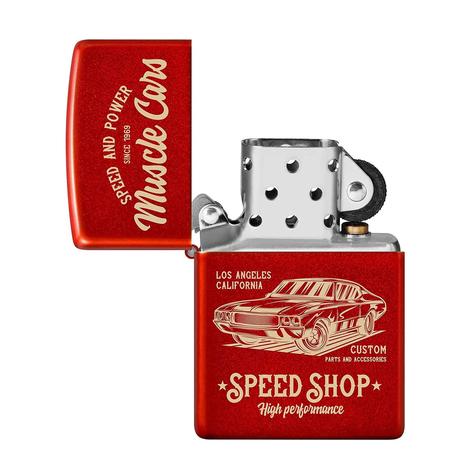 Zippo Pocket Lighter Muscle Car Design Refillable Genuine Windproof Metal 48523