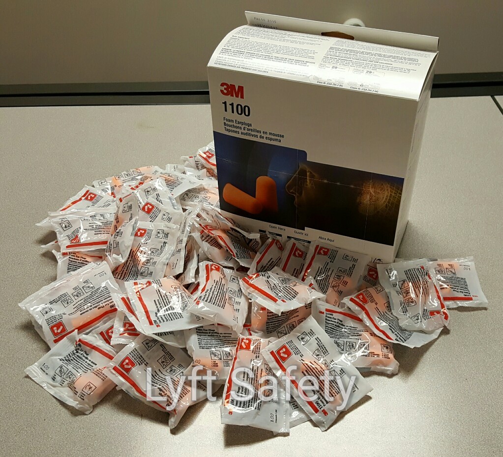 3M 1100 Ear Plugs Noise Reduction 29 dB Orange Foam Protection 1/Case = 5/Boxes