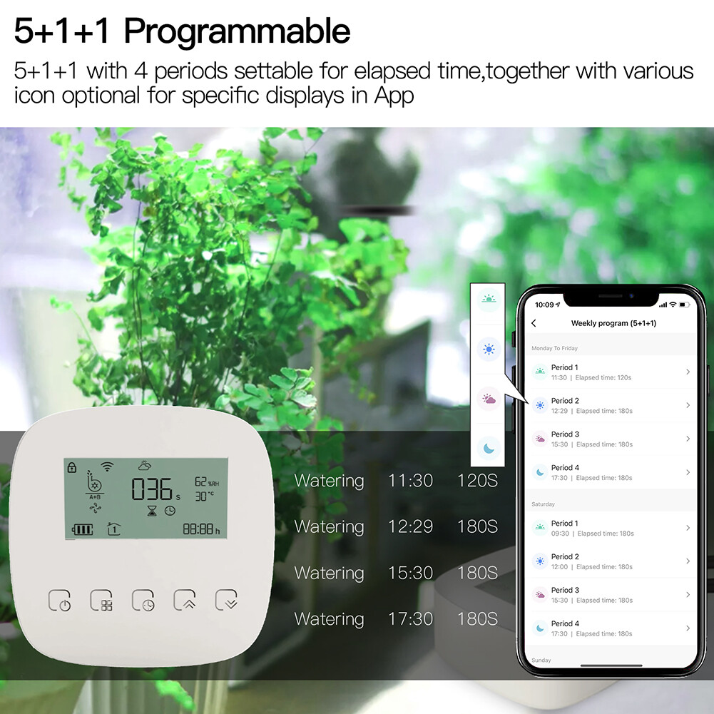 MOES WiFi Smart Automatic Drip Irrigation Watering System Timer Alex Google APP