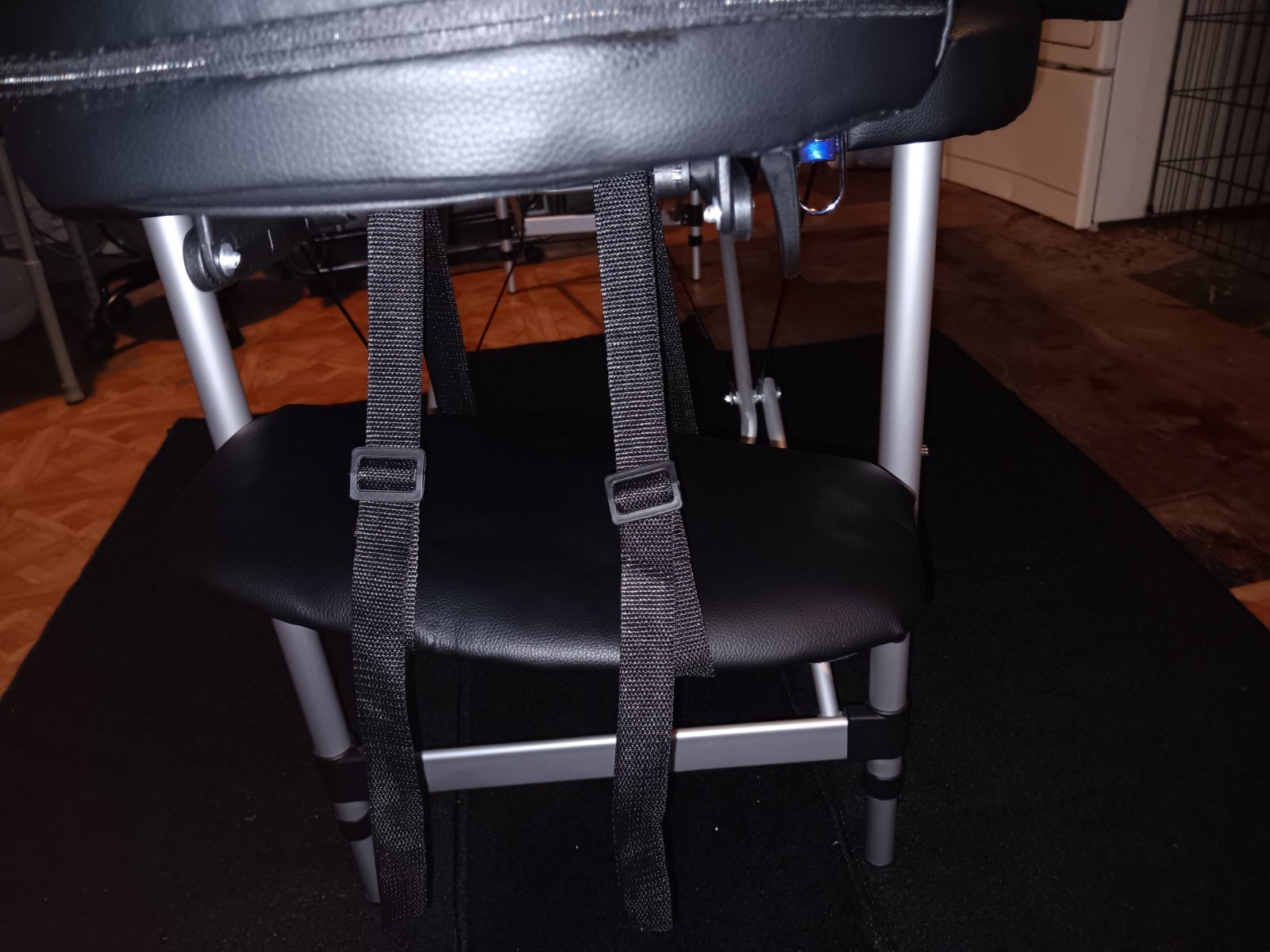 Portable Foldable Black Massage Table with Metal Frame & Face Cradle