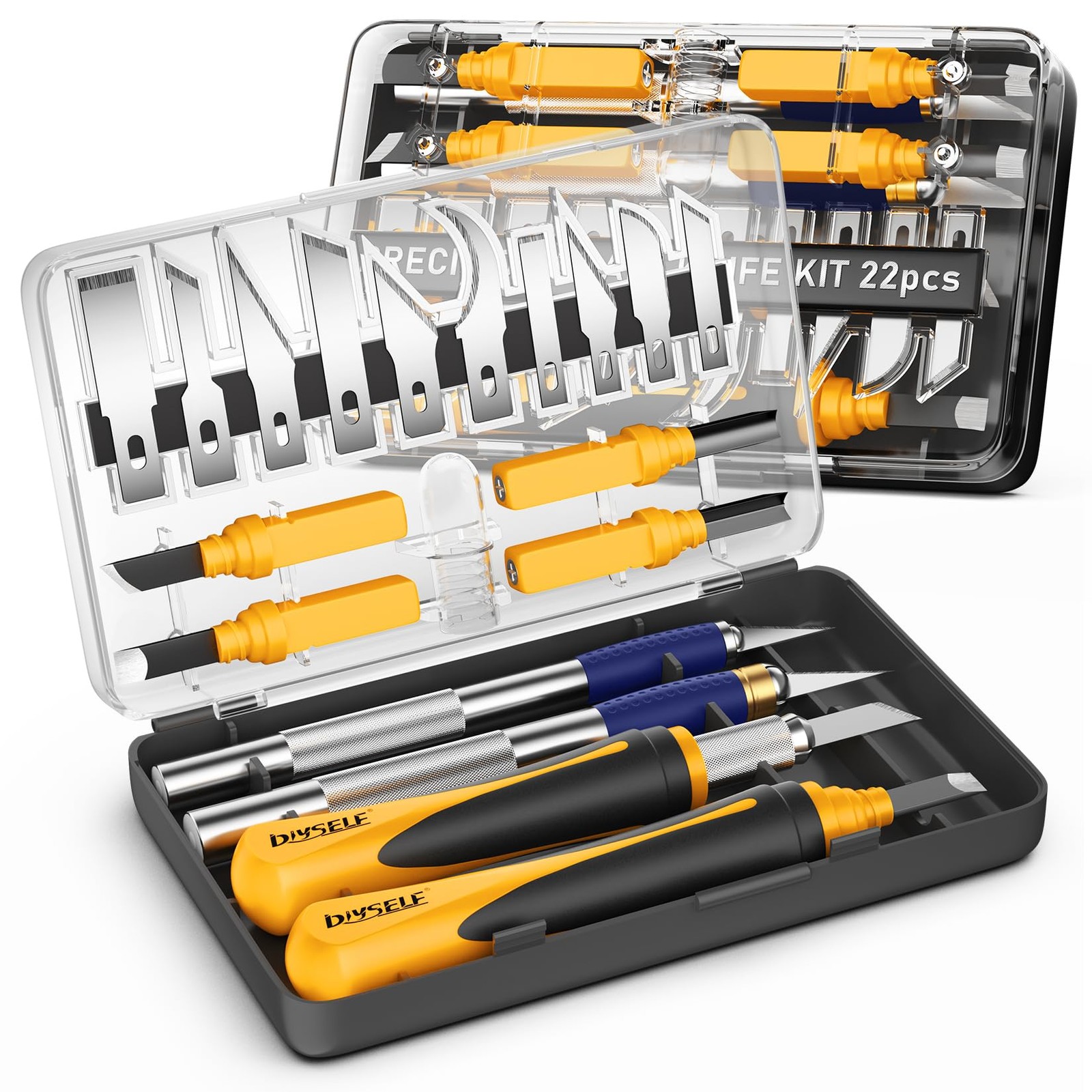 DIYSELF Exacto Knife, 22 Pack Knife Set with 22-Pack, Yellow (22 Pack)