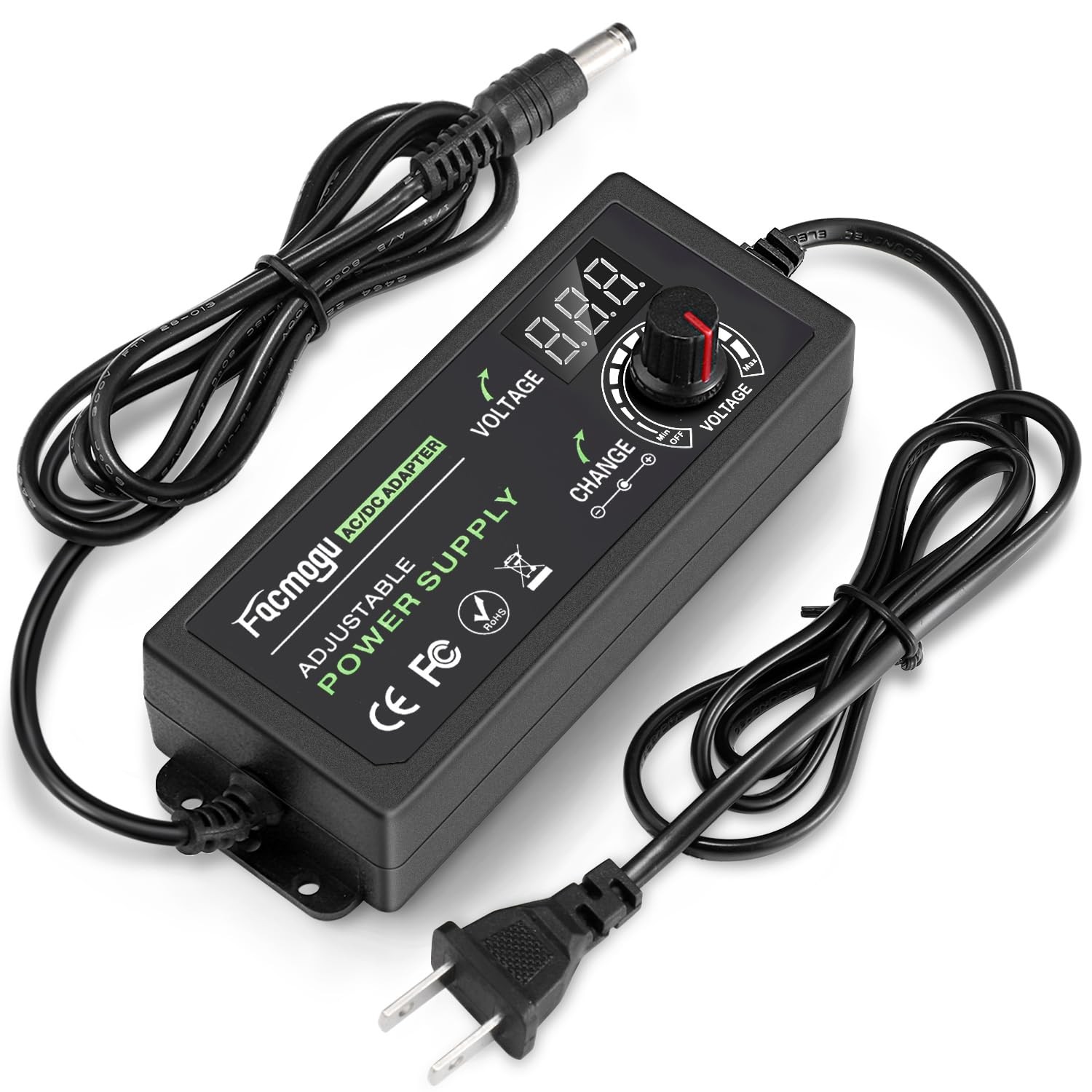 3V-12V 5A 60W Adjustable Power Supply with LED Display Variable DC 3V 5V 6V