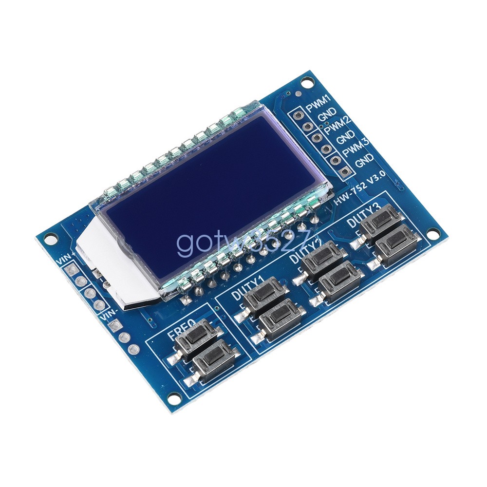 PWM Pulse Wave Frequency Duty Cycle Adjustable Module 3-Channel Signal Generator