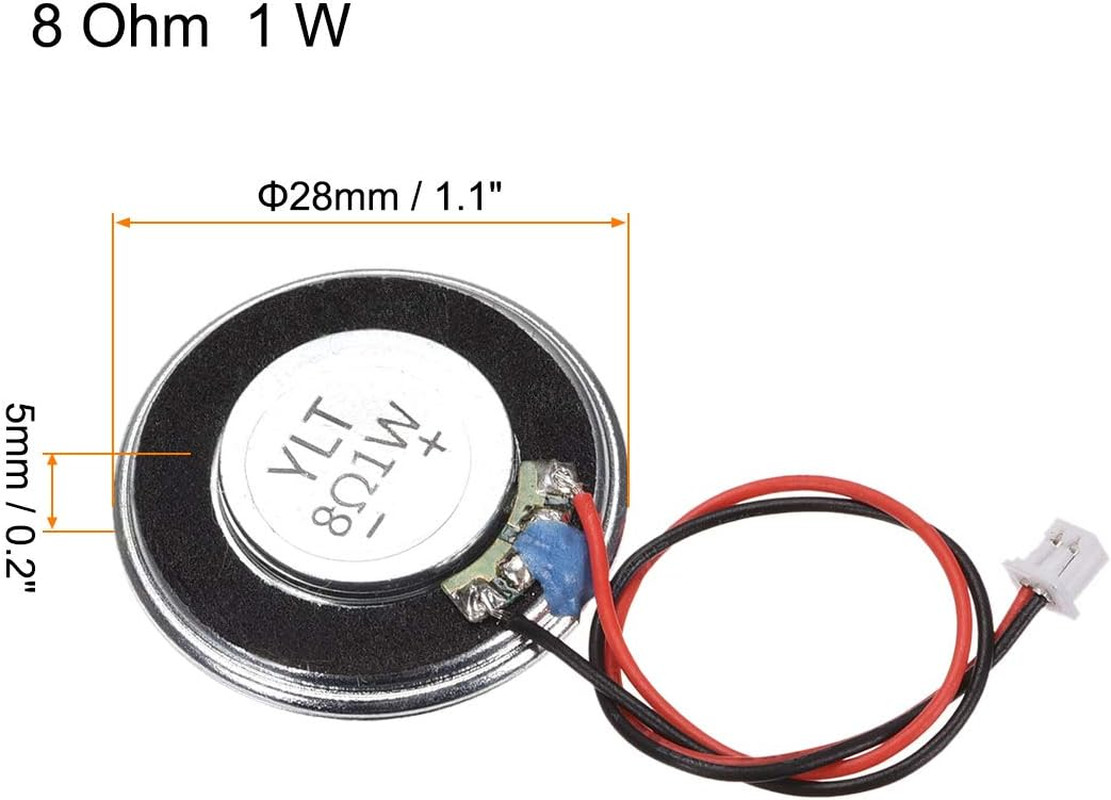 1W 8 Ohm DIY Magnetic Speaker 28Mm round Shape Replacement Loudspeaker with Ph2.