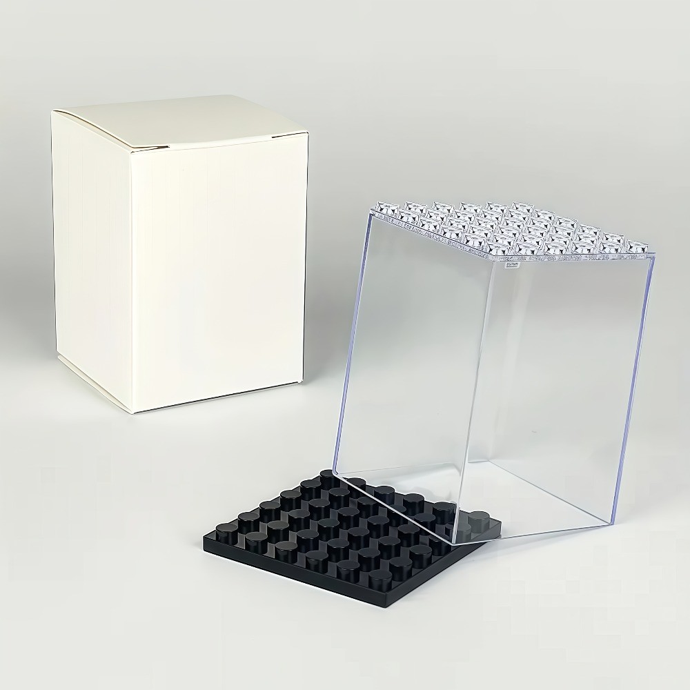 20Pcs Clear Acrylic Minifigure Display Case, Stackable Figure Storage Boxes