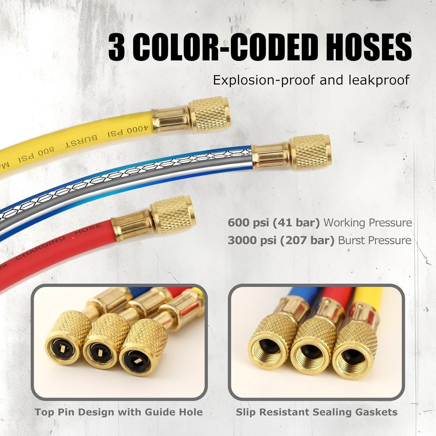 Complete AC Manifold Gauge Set for Refrigerants - Durable & Accurate Diagnostics
