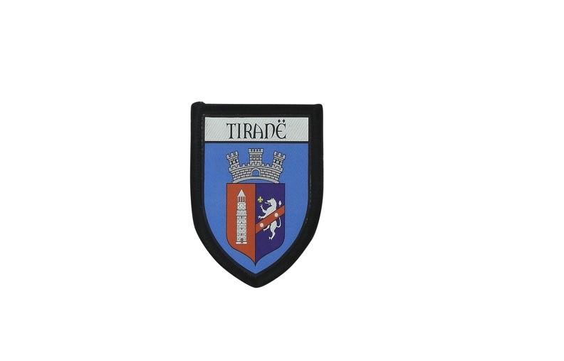 Patch printed embroidery travel souvenir shield city flag tirana albania