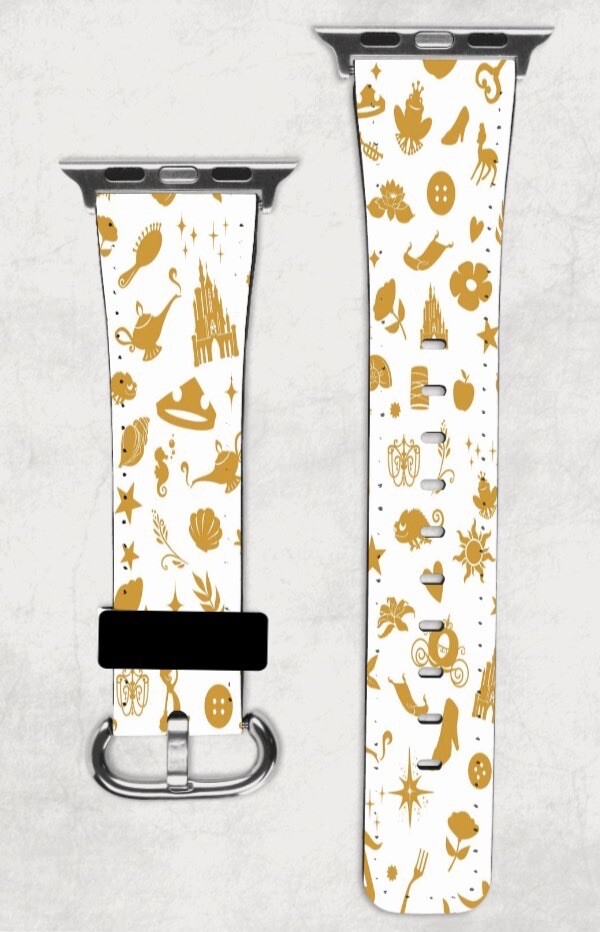 Golden Disney Apple Watch Band NEW 38/40/41 & 42/44/45 Castle Crown Slipper