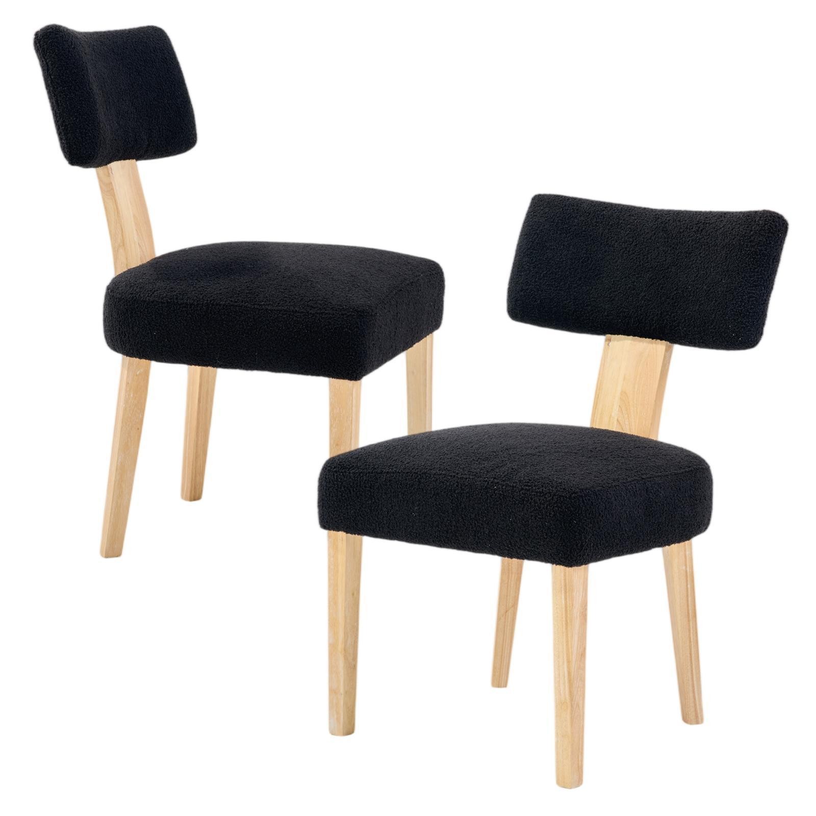 Space-Saving Beige Dining Chair, Curved Backrest & Spring Cushion, Minimalist