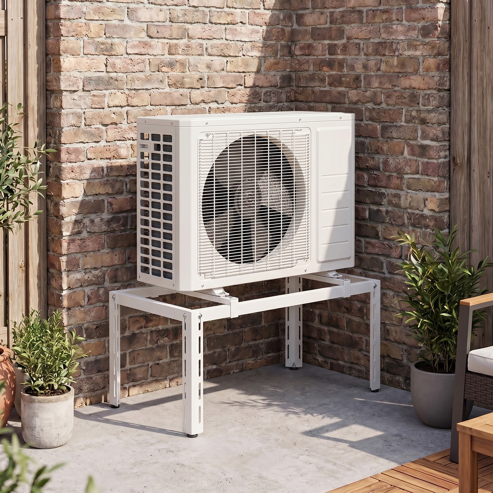 Mini Split Ground Stand with Adjustable Height, Width & Length, Outdoor AC Base
