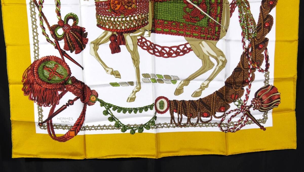 HERMES Large Scarf Carr 90 100 Silk D507