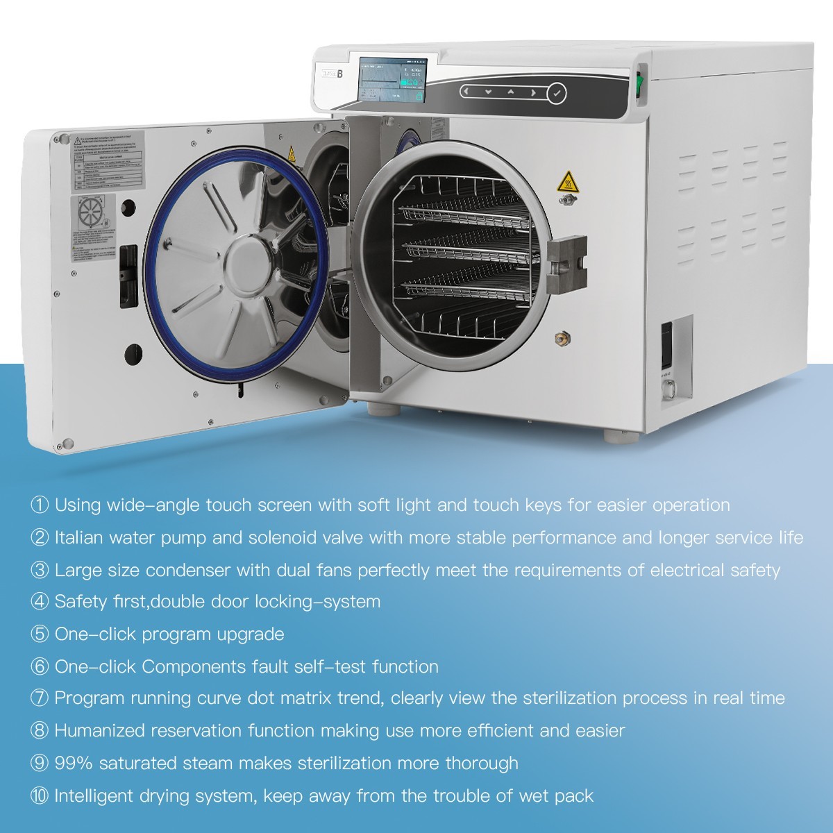 17L Class B Dental Autoclave Sterilization Steam Sterilizer +Printer/handpiece