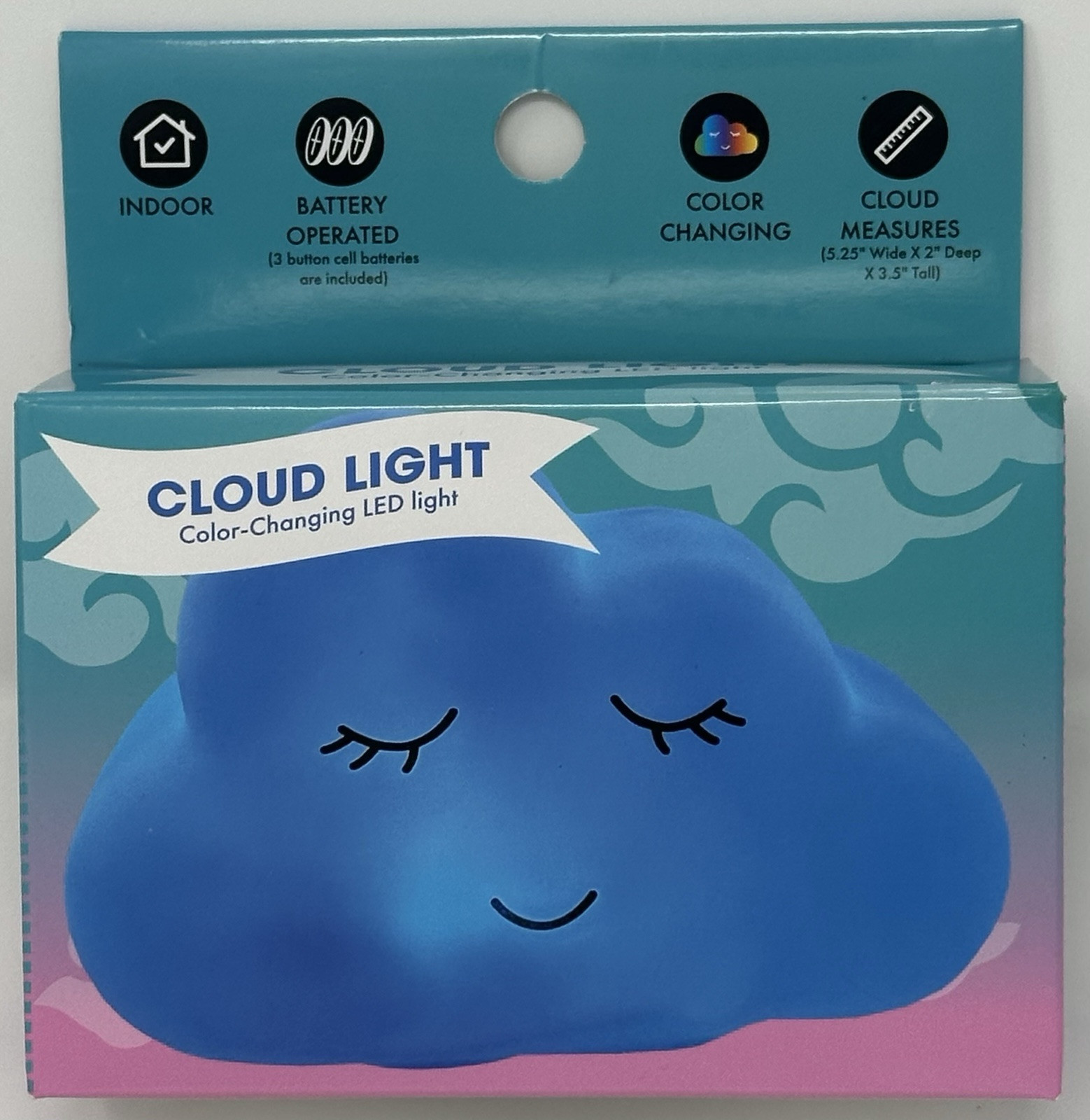 Color Changing LED Figural Cloud RGB Light Lamp Battery Powered 5.25” New In Box