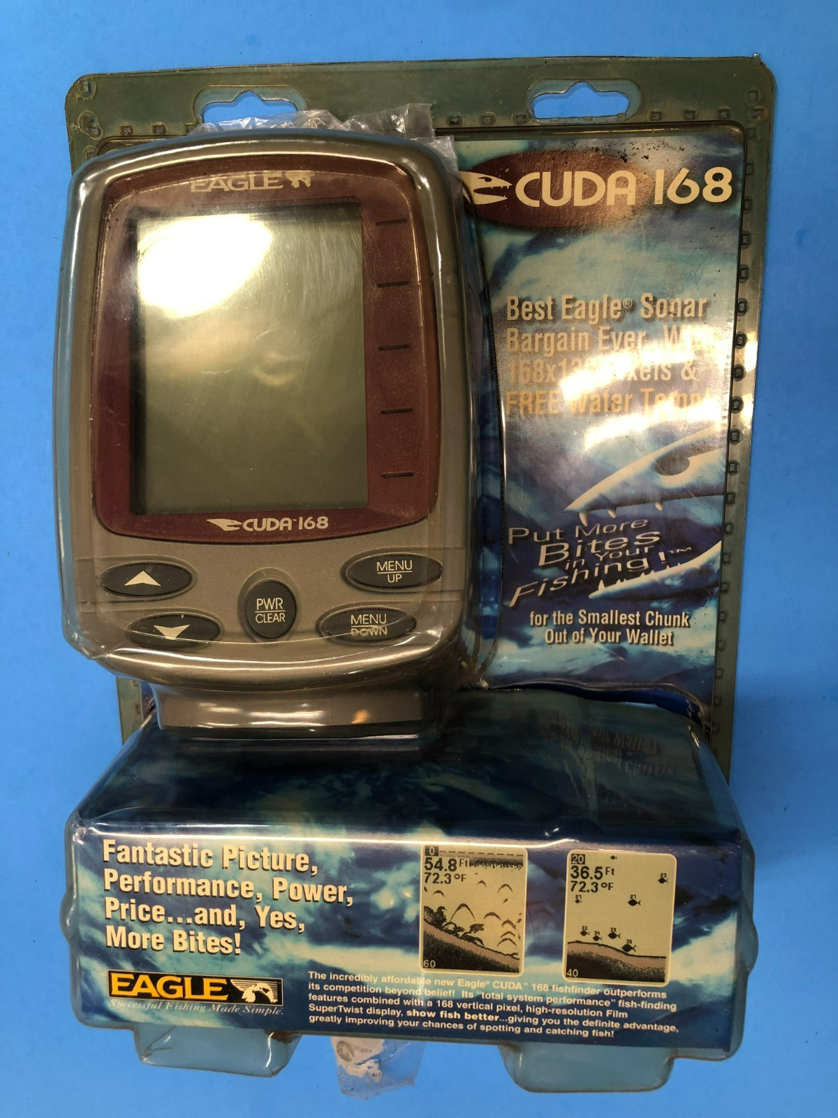 Eagle Cuda 168 Fish finder, Depth & Temp Sonar Sounder  Marine Boat - Unused