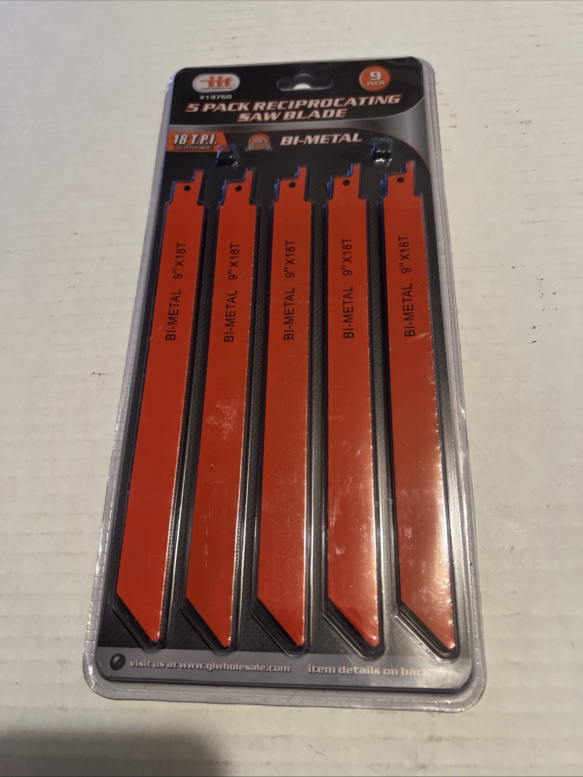 5 pack 9" 8/14 TPI Bi-Metal Reciprocating Saw Blades for General Purpose Cuts