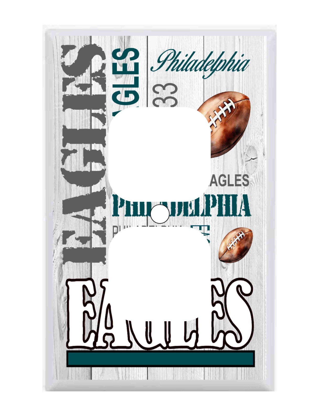 Philadelphia Eagles Subway Art Standard Wall Outlet Cover NFL football mens gift
