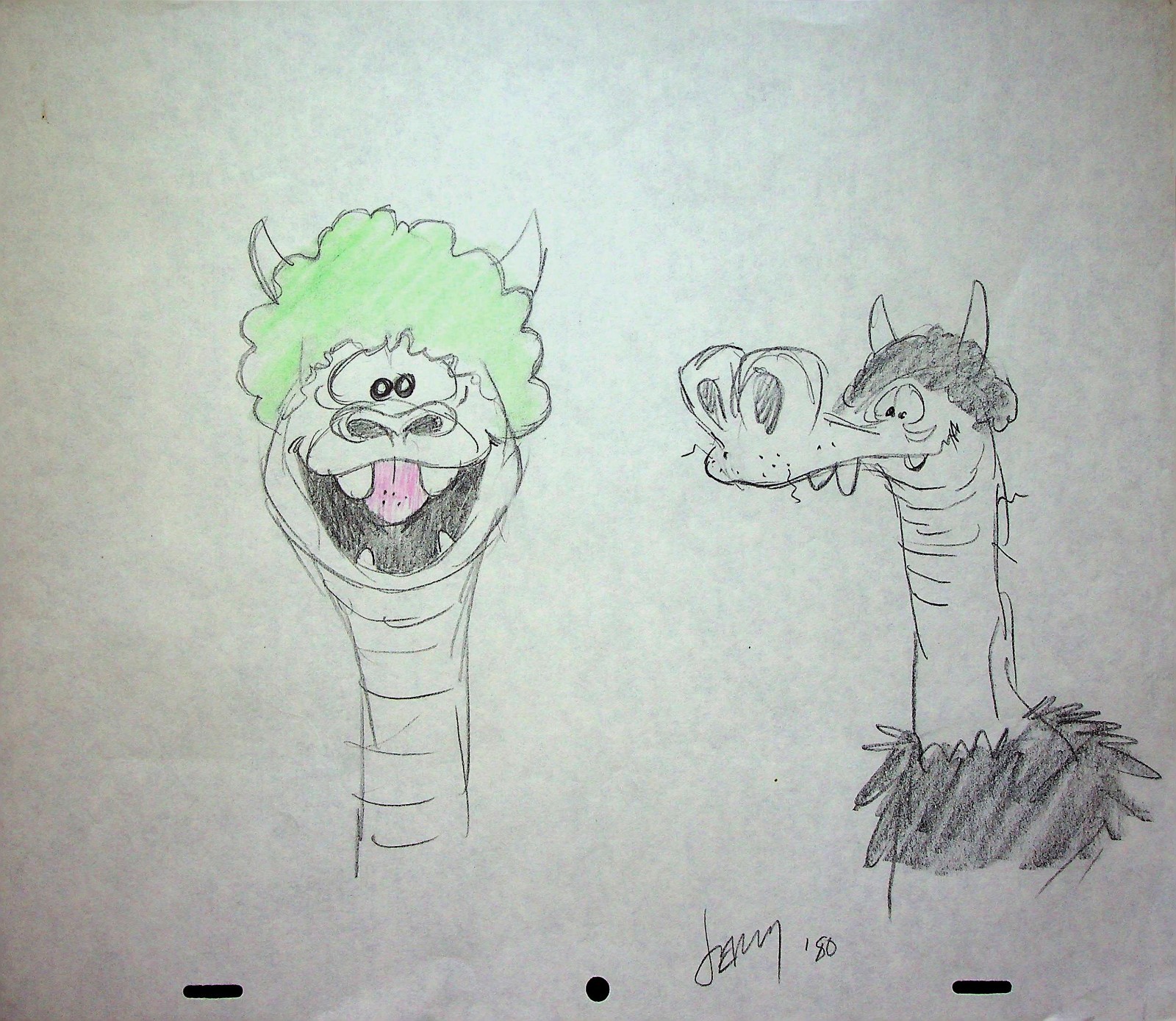 Daffy Dragons (Unreleased) JERRY EISENBERG Signed Hand-Drawn Character Layout#LF