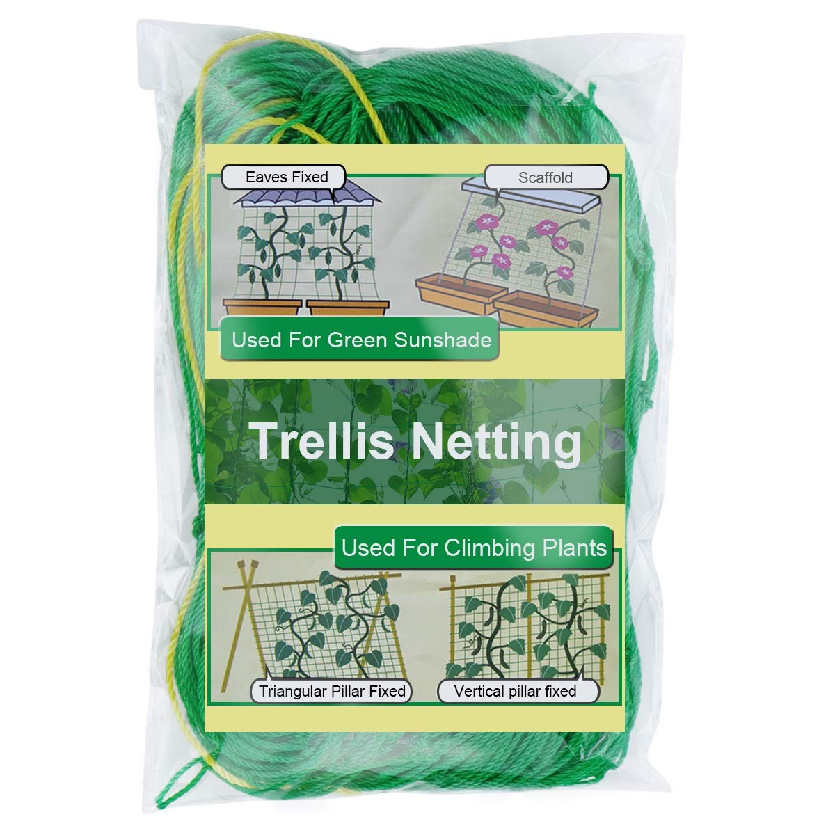 Zivisk Pack of 2 Cucumber Tomato Trellis Netting, Heavy Dutty 3Ft*6Ft, Green