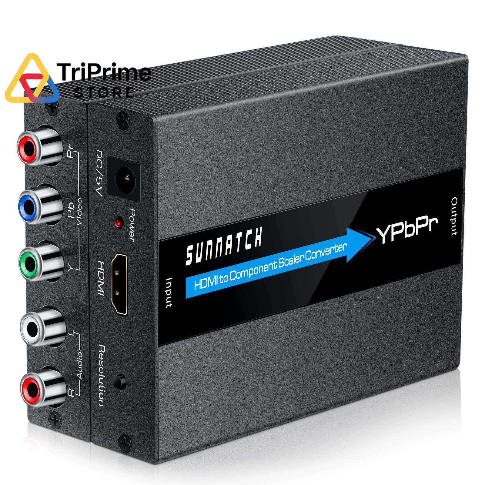 SUNNATCH HDMI to Component Converter with Scaler Function, 1080P black