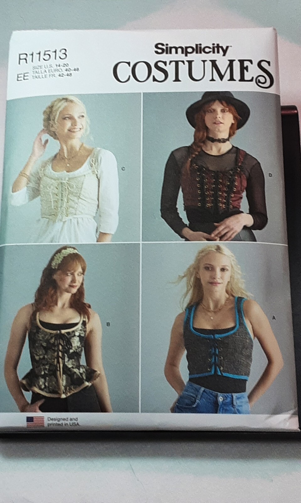 Simplicity 11513 size 14 - 20 women's tie front corsets NIP