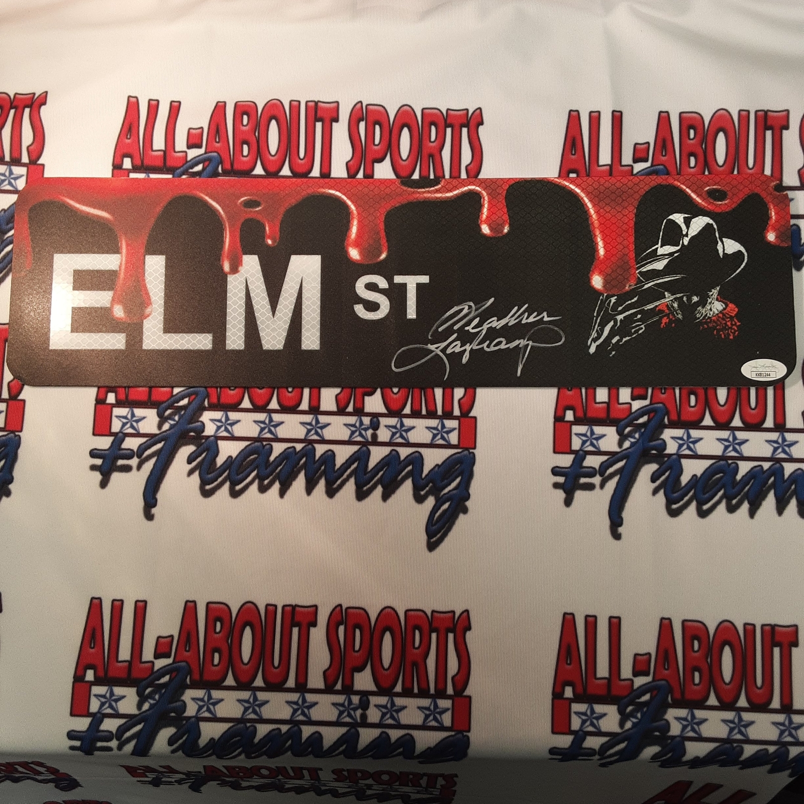 Heather LagenKamp Authentic Signed Elm St Sign Autographed JSA-
