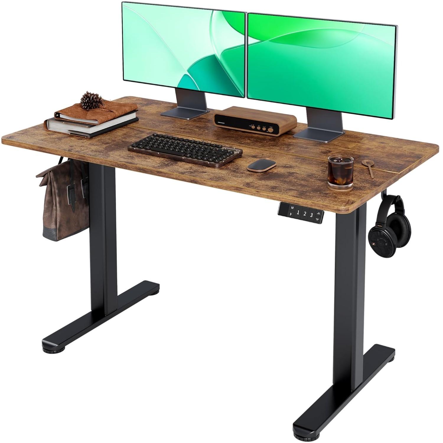 Spacious Electric Standing Desk, 48x24 Inches, Sturdy Steel Frame, Easy Assembly