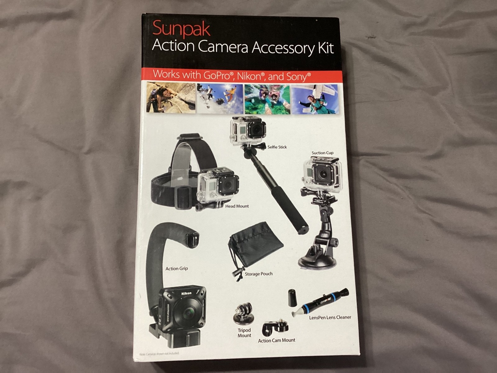 Sunpak ActionCamera Accessory Kit Works With Select GoPro, Nikon, Sony