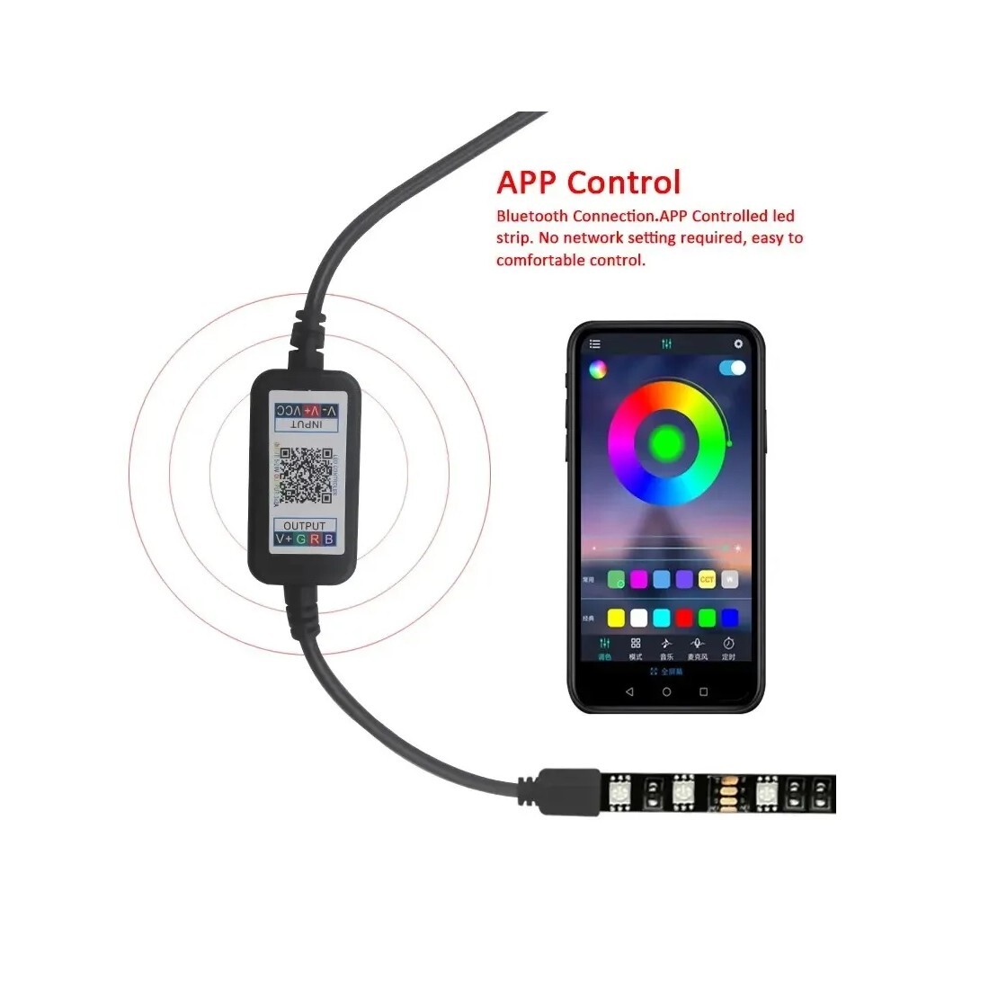 1M-5M USB 5V 5050 RGB Led Strip Light led Tape TV Backlight Bluetooth Controller