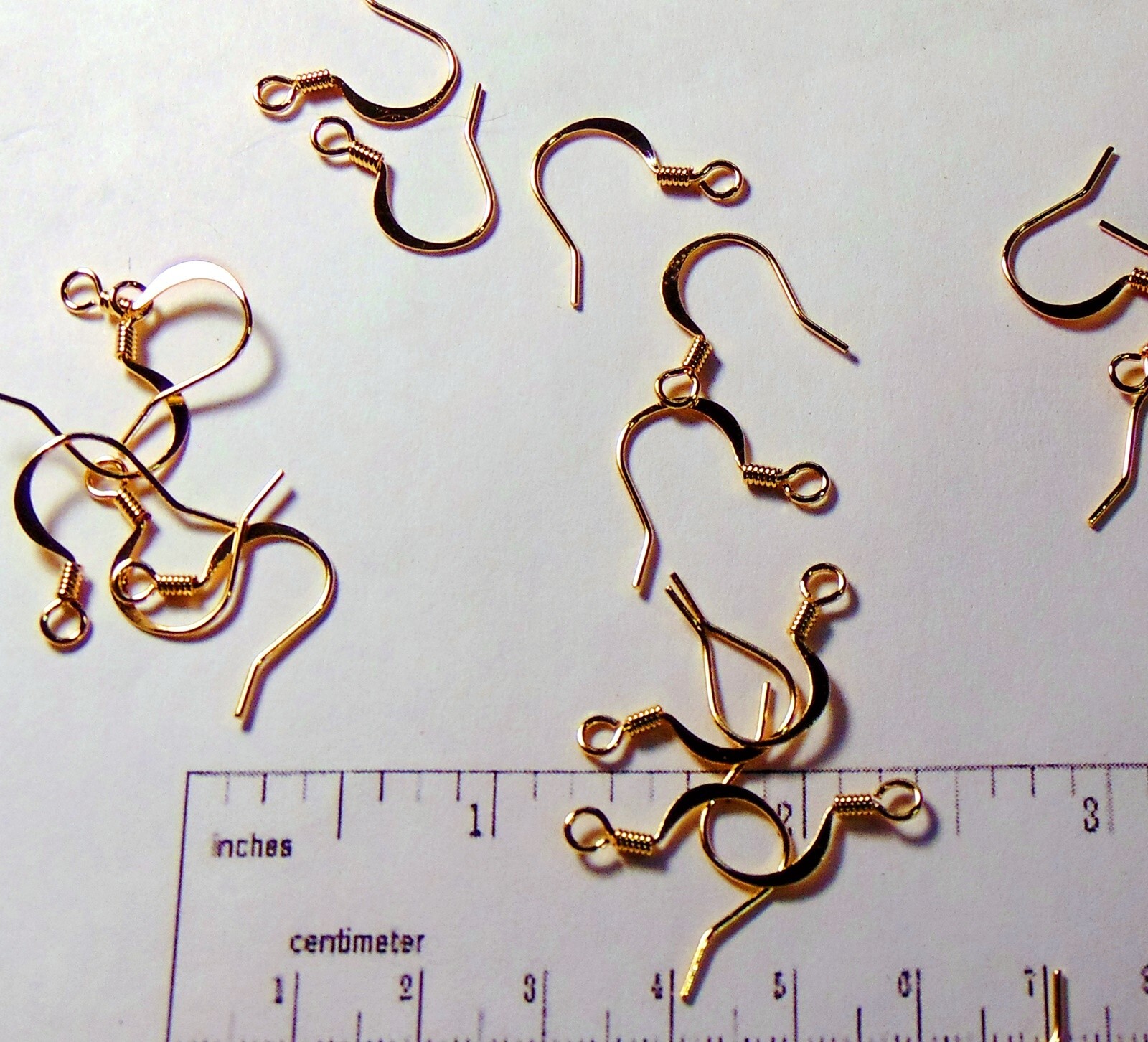 144 (One gross) GOLD Plated Stainless Flat FRENCH HOOKS  Ear Wires Coil 21ga