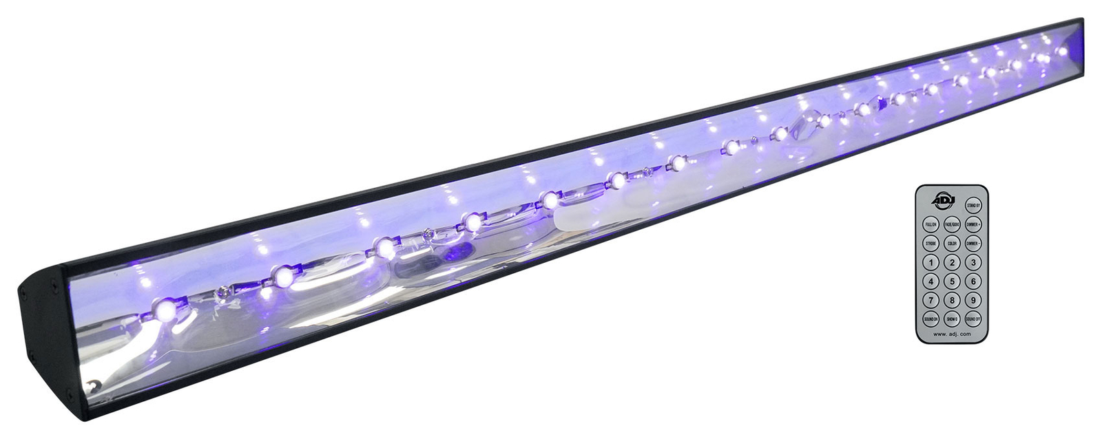 (2) American DJ ECO BAR UV DMX Ultraviolet LED Bar Black Lights w/Remotes+Fogger