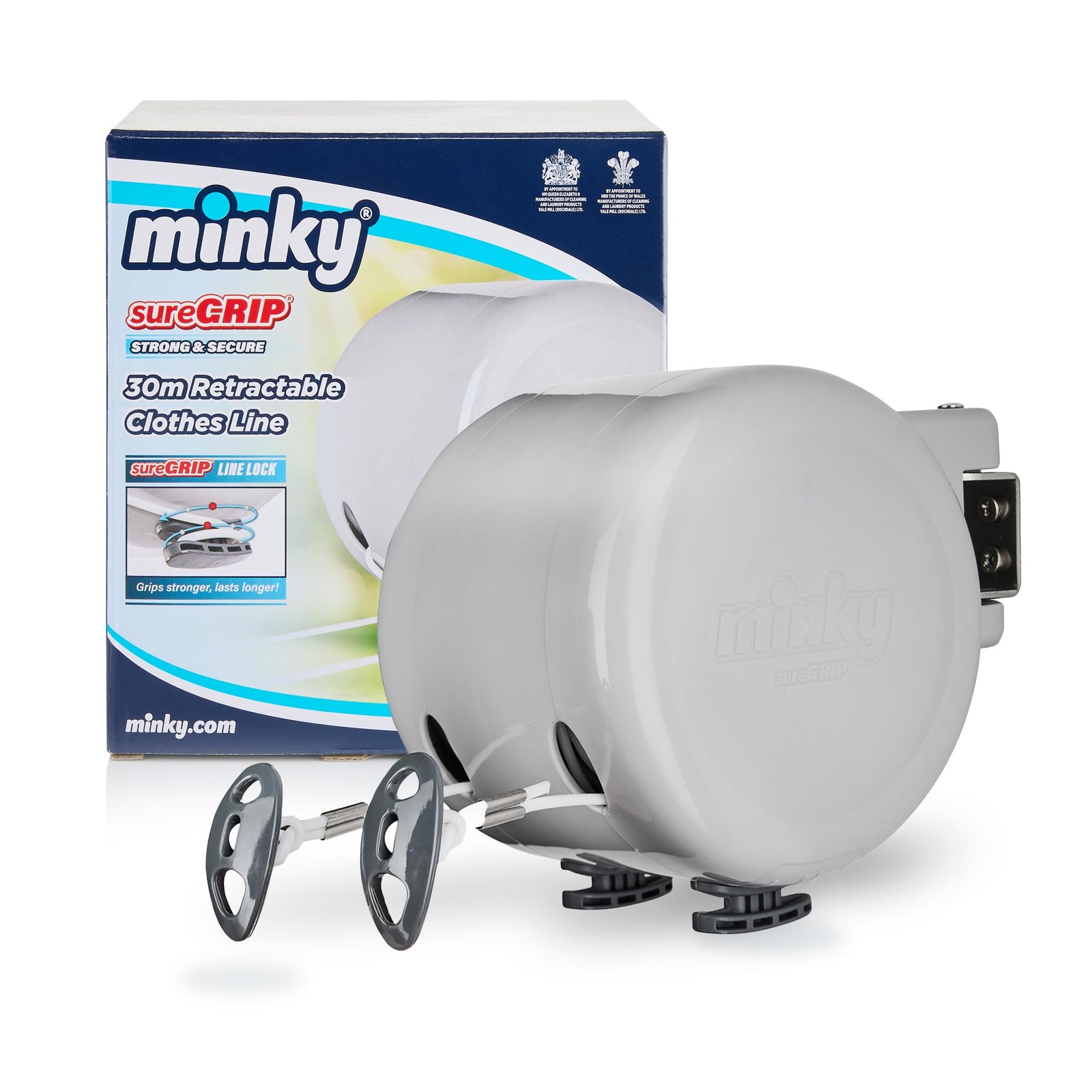 Minky Homecare Outdoor Retractable Dual Clothesline - Heavy Duty PVC Coated L...