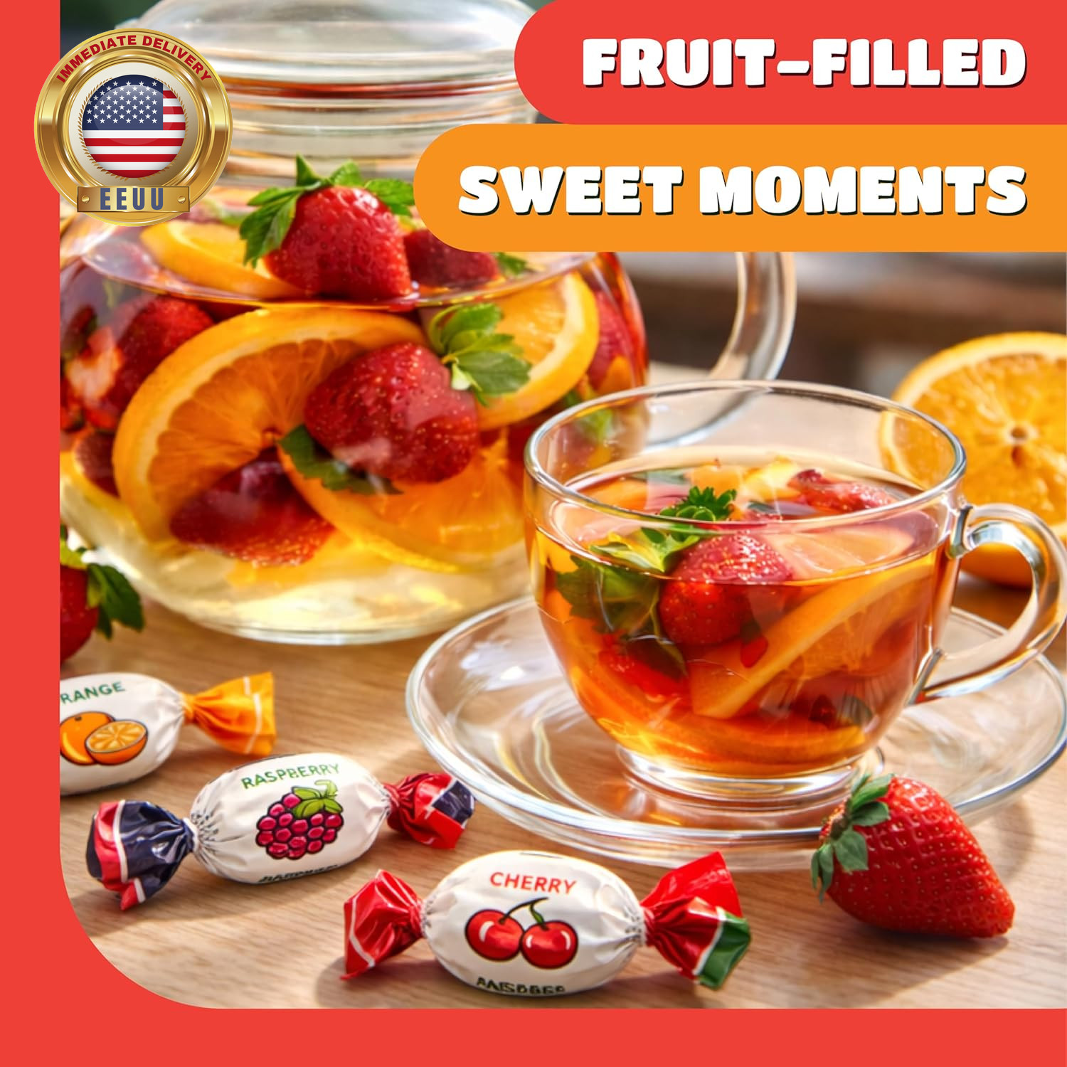 Assorted Fruit Hard Candy - 1 Pound Pack - Hard Candies Individually Wrapped - O