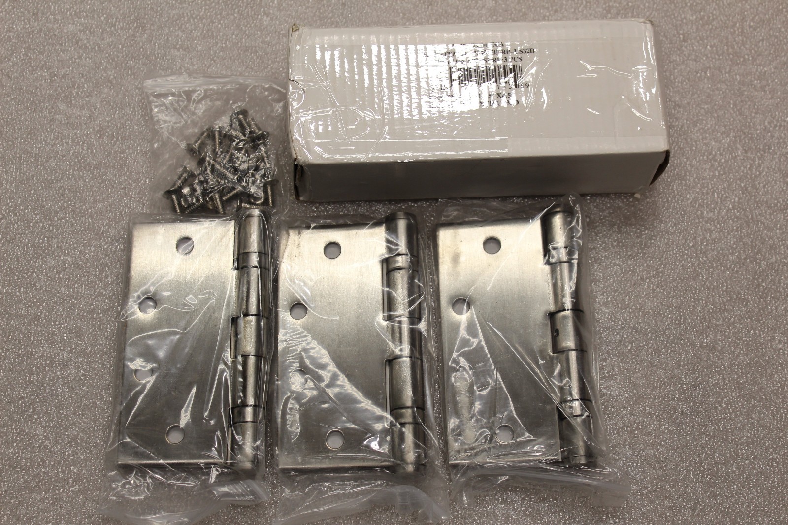 1 Set of 3 Door Hinges 4.5 in. x 4.5 in. Satin Stainless Steel Ball Bearing SS