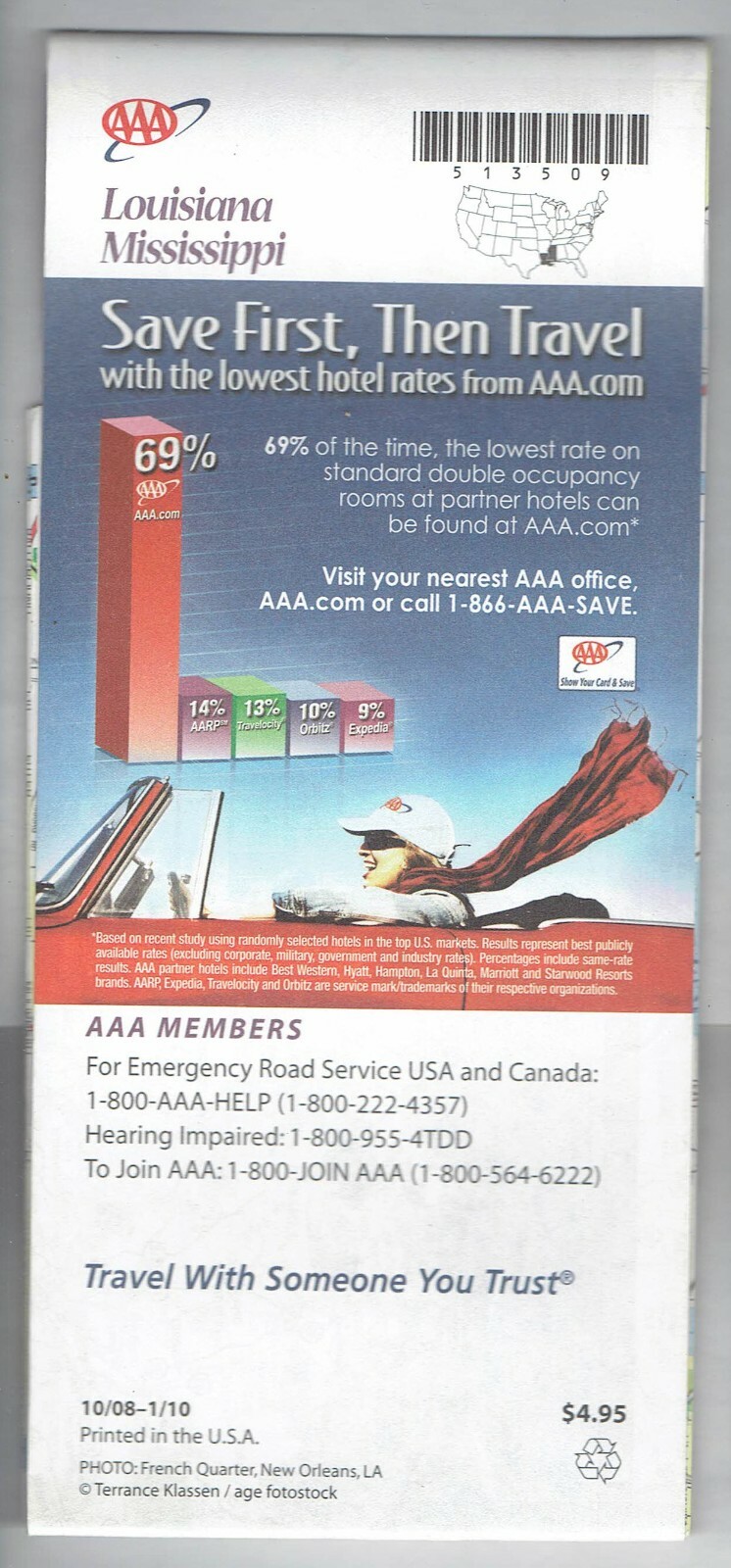 2008 AAA Map Louisiana Mississippi