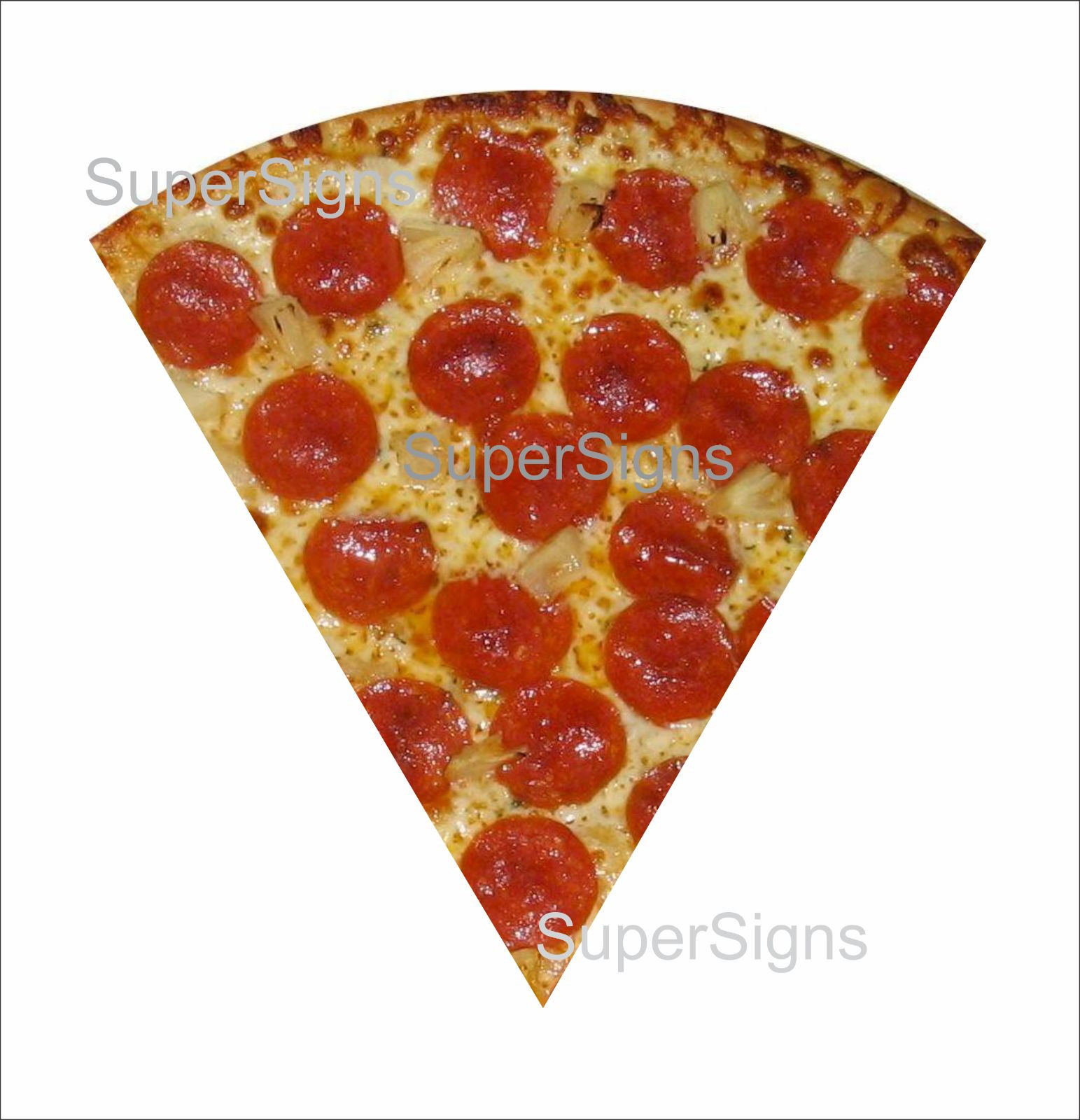2 24" PEPPERONI PIZZA SLICE Decal Sticker set for Delivery Shop Window Car Sign