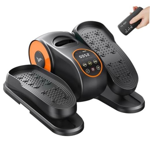 Under Desk Elliptical, Leg Exerciser While Sitting for Seniors | Quiet Orange