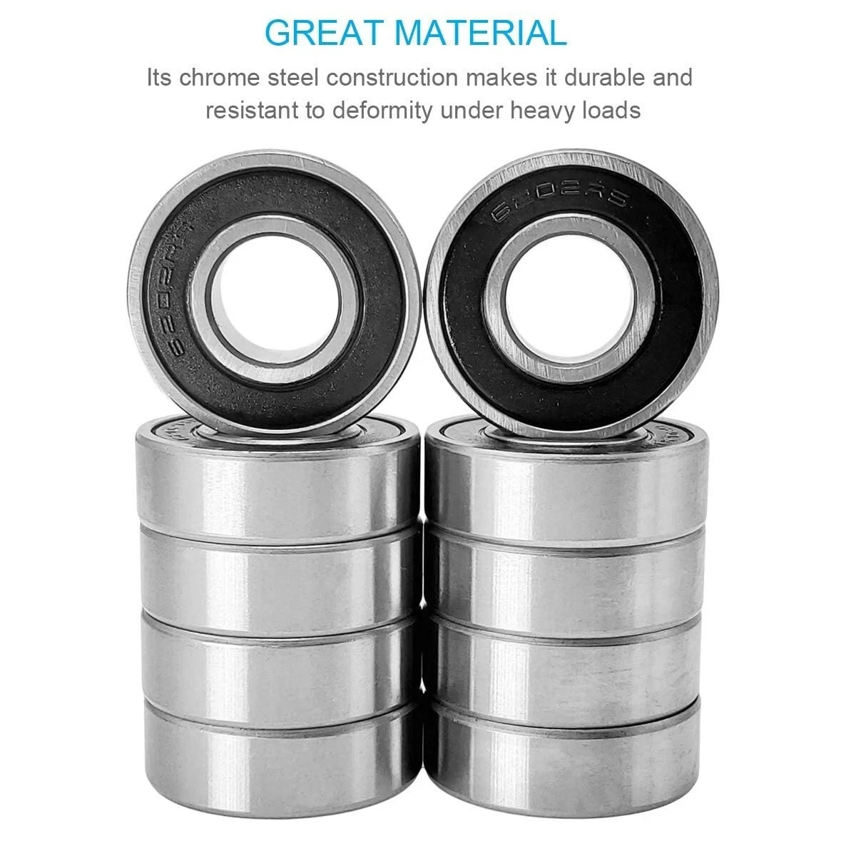 (10 PACK) TIMKEN 6202-2RS 15X35X11MM Double Rubber Seal Ball Bearings