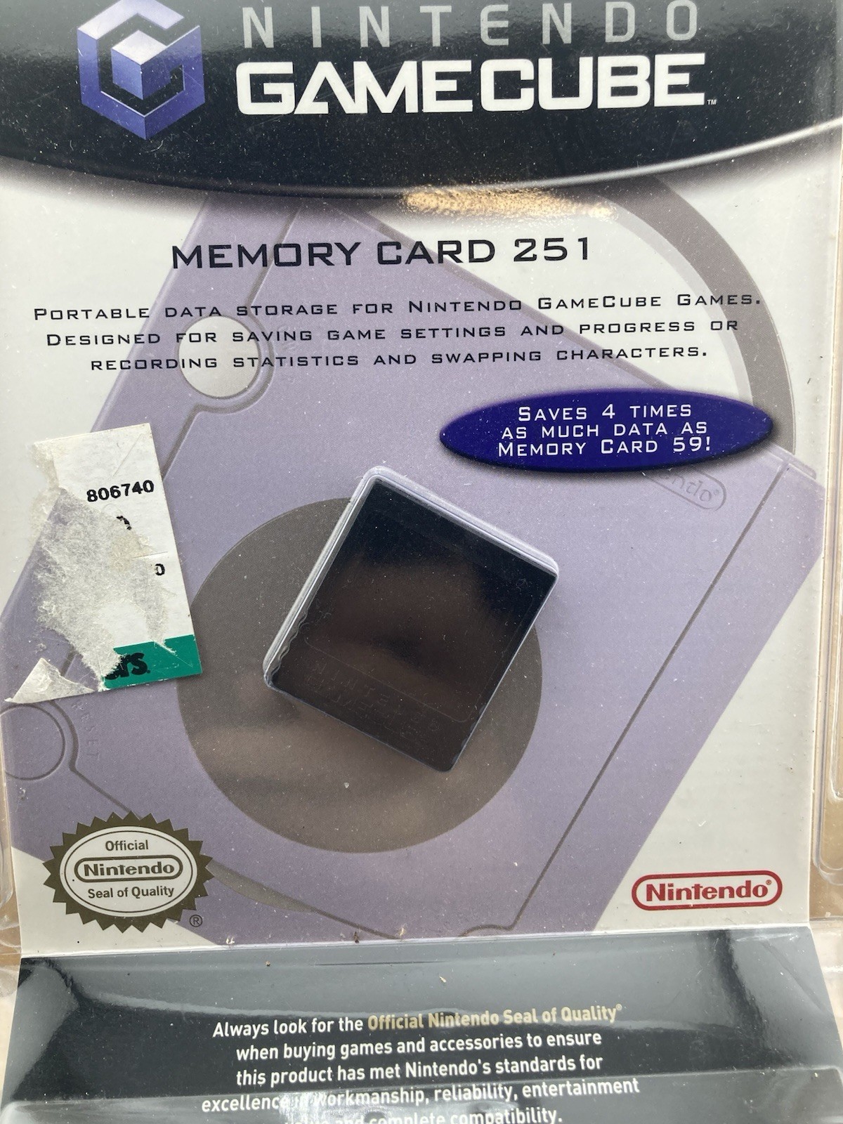 Nintendo GameCube Memory Card ~ 251 Blocks OEM~ New ~ Unused Damaged Packaging